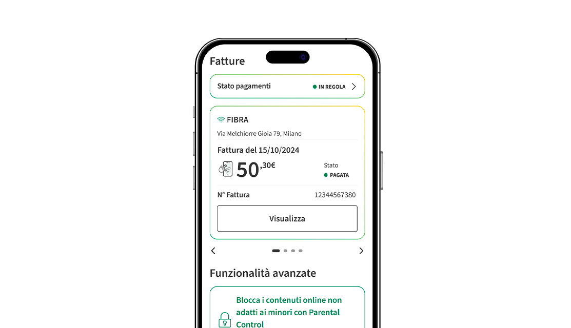 Immagine della fattura del prodotto Fibra di Plenitude.